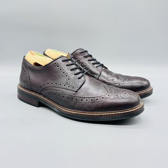 GH Bass & Co Shoes Mens 10 Brown Leather Jordan Wingtip Oxford Dress Brogue main image 7